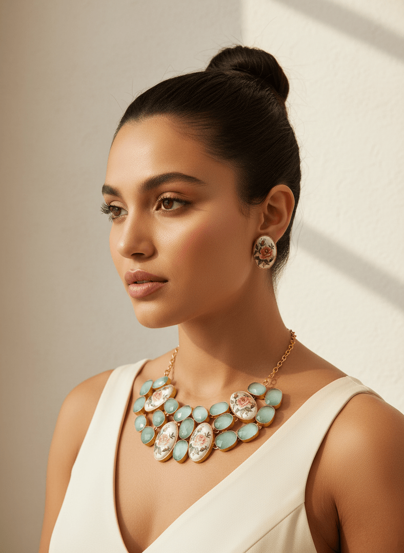 Barnali real pearl set