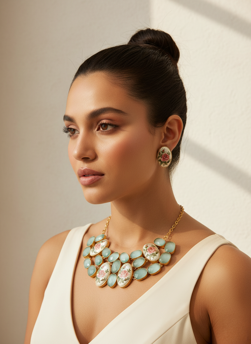 Barnali real pearl set