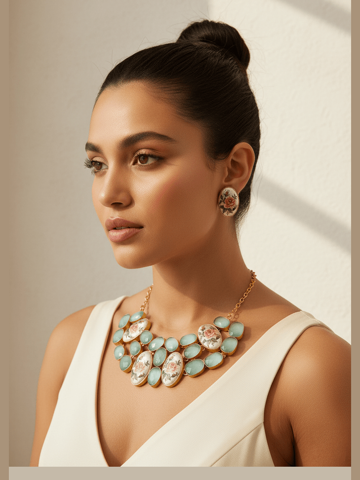 Barnali real pearl set