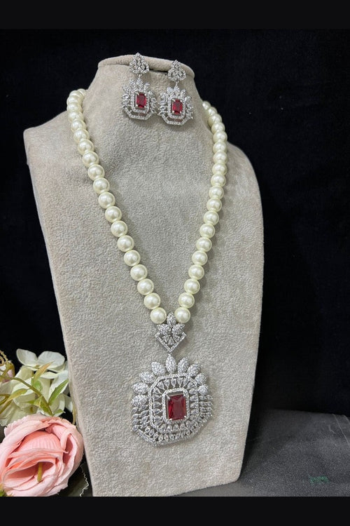 Kadambari ad ruby pearl set