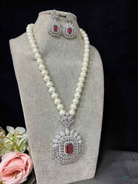 Kadambari ad ruby pearl set