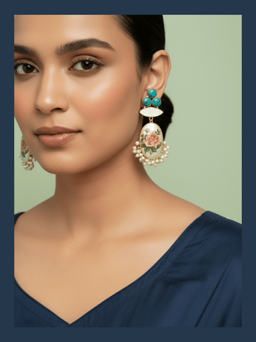 Rekha real pearl earrings