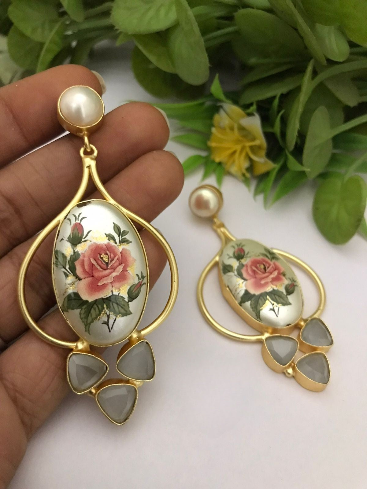 Ritika real pearl earrings