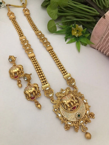 Elephant polki kundan set