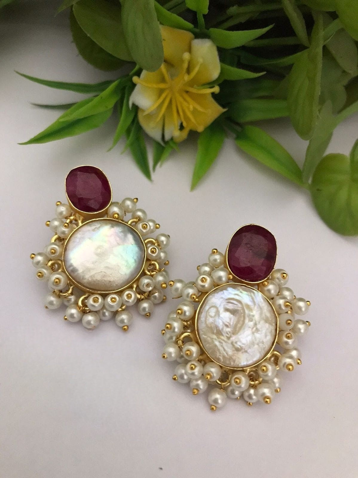 Shovik real pearl earrings