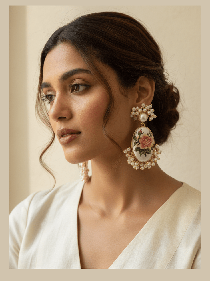 Alison real pearl earrings