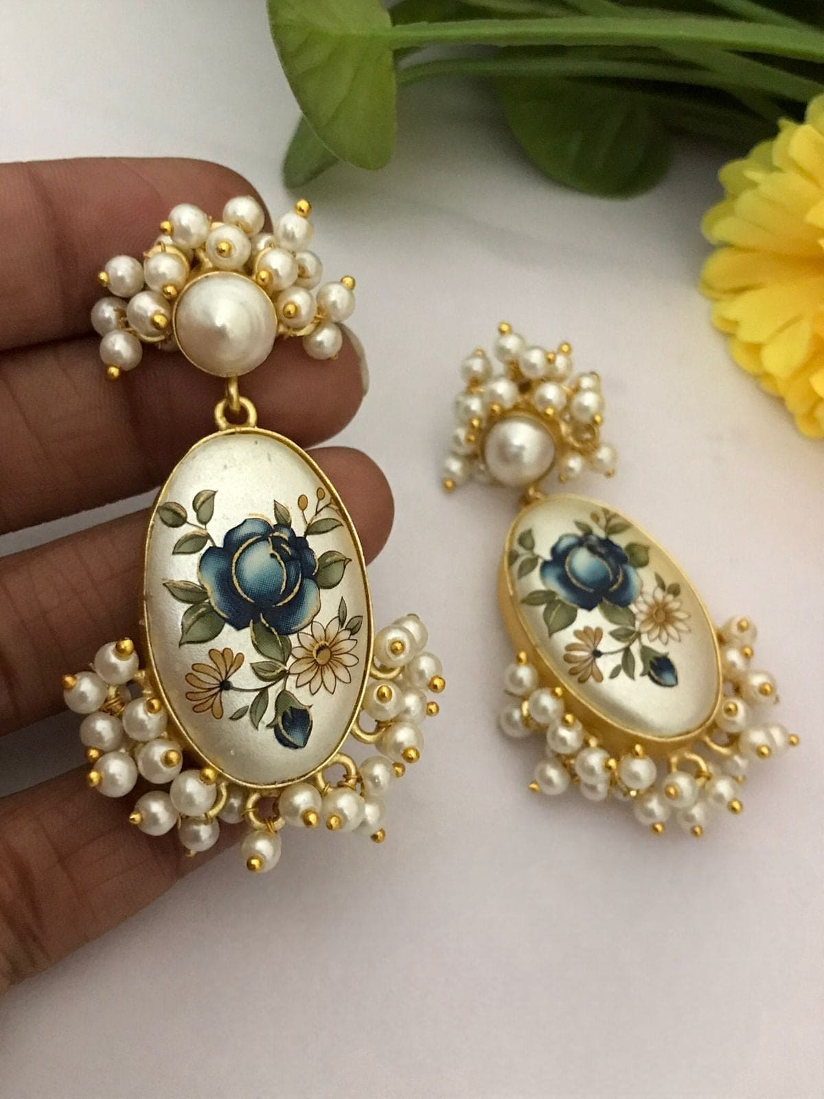 Fiona real pearl earrings