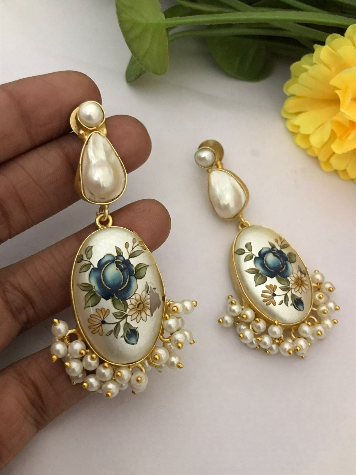 Helena real pearl earrings