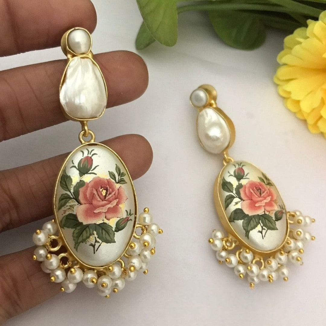 Ahana real pearl earrings