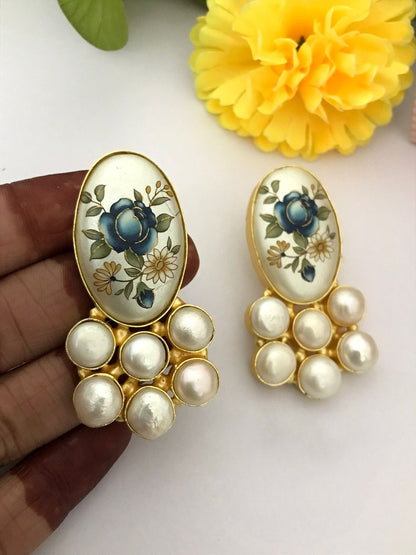 Jazzlyn real pearl earrings