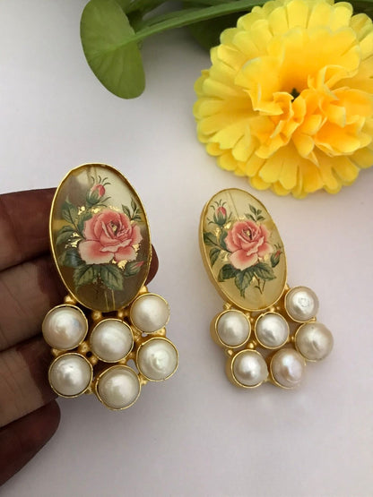 Zahra real pearl earrings