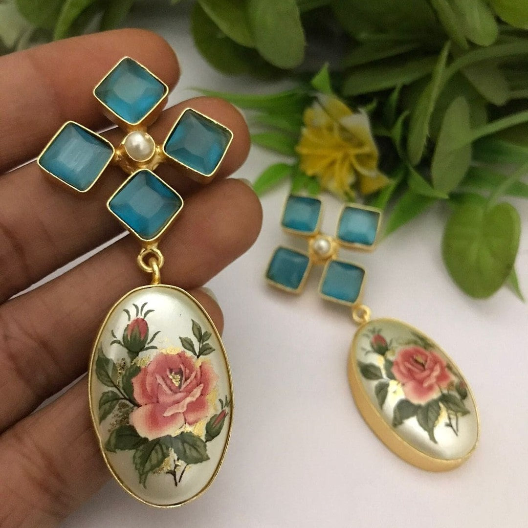 Abirami japnese real pearl earrings