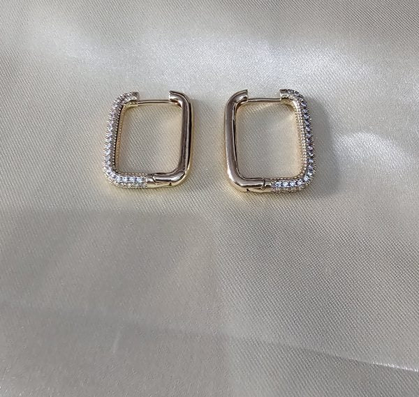 ES-160-18k Gold Plated Stainless Steel Tarnish Free Waterproof Female Earrings