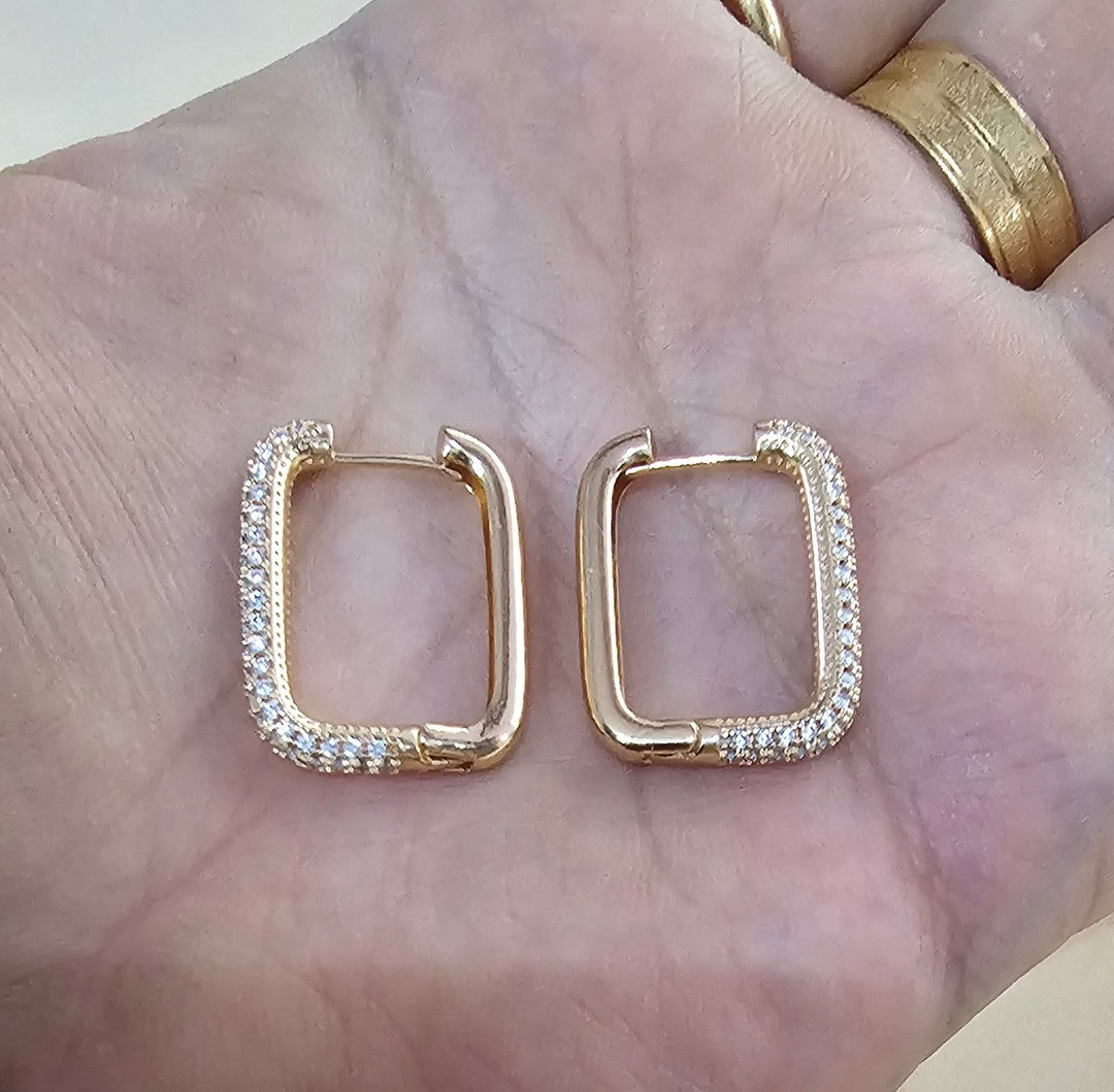 ES-160-18k Gold Plated Stainless Steel Tarnish Free Waterproof Female Earrings