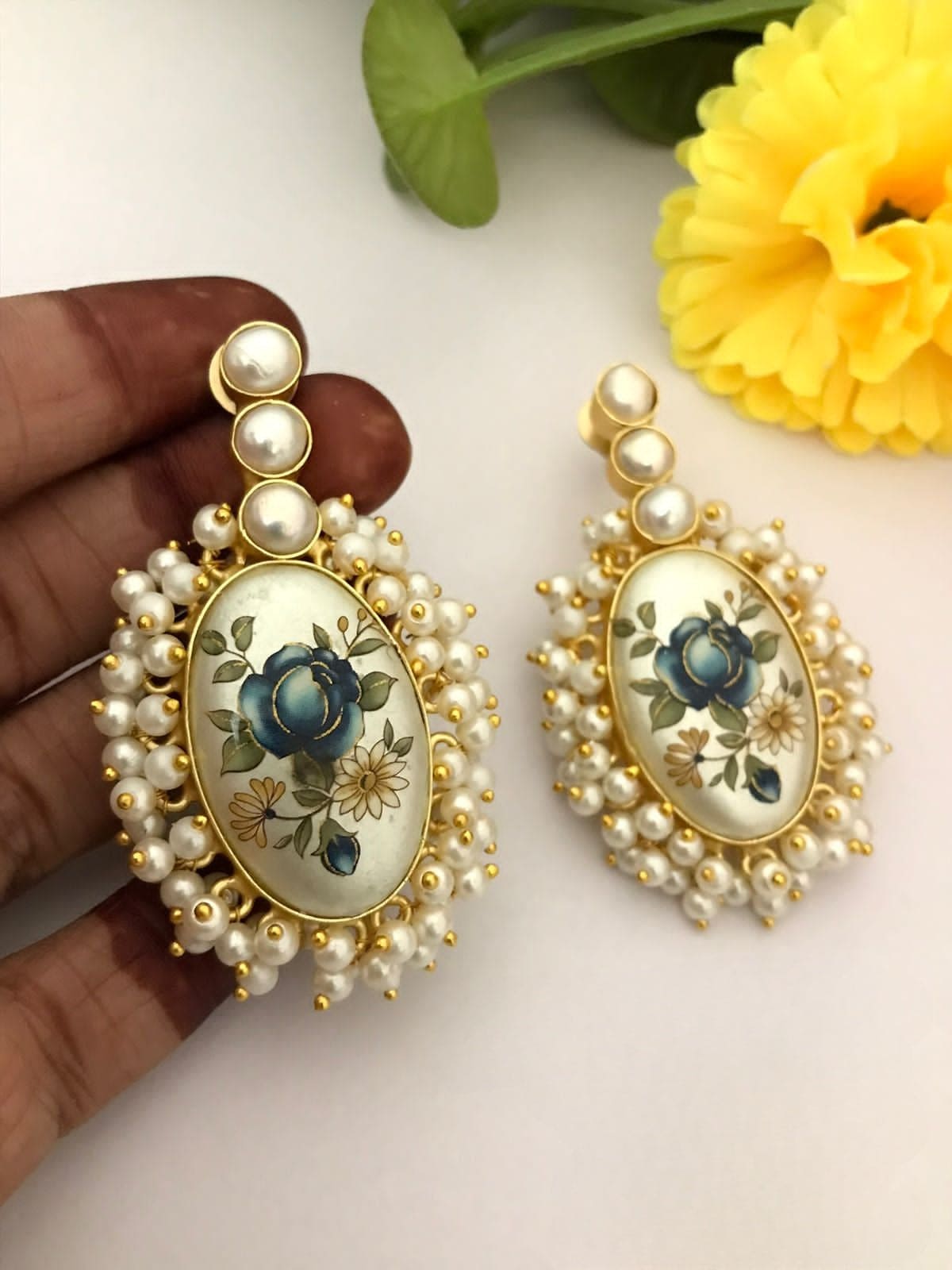 Arunima real pearl earrings