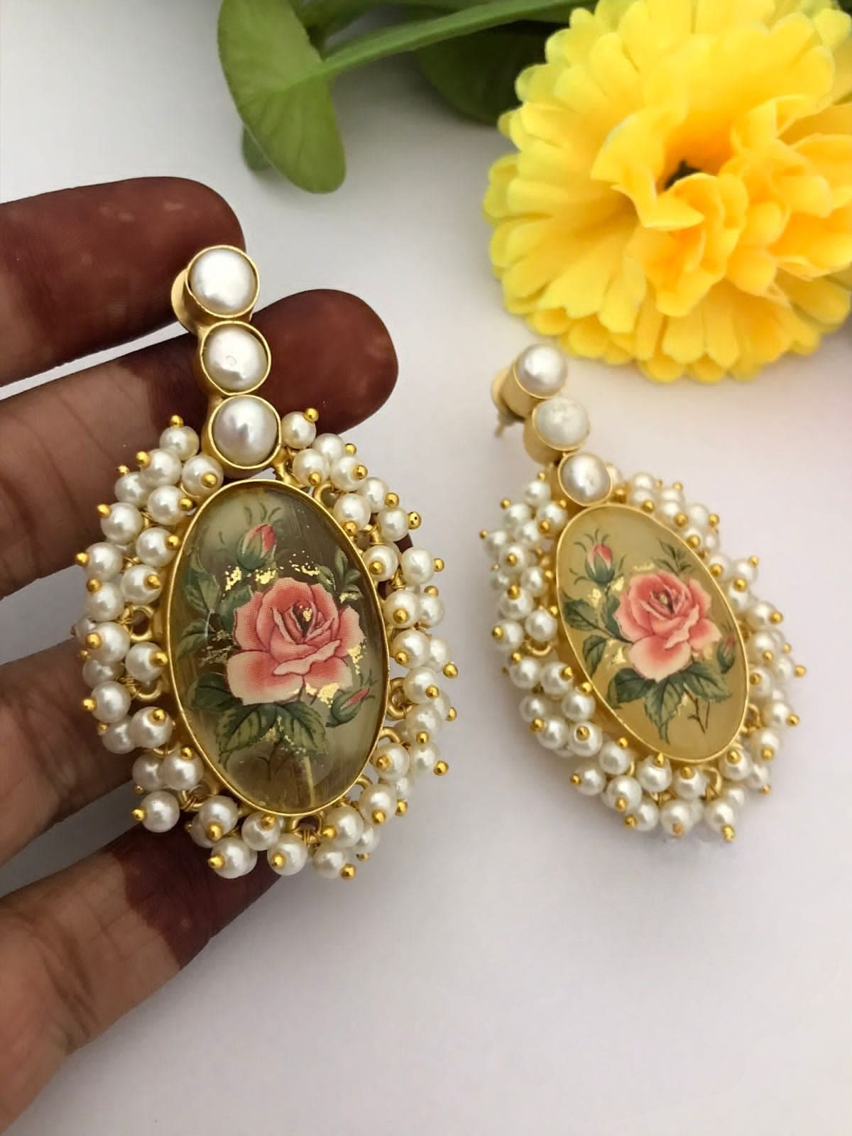 Daksha real pearl earrings