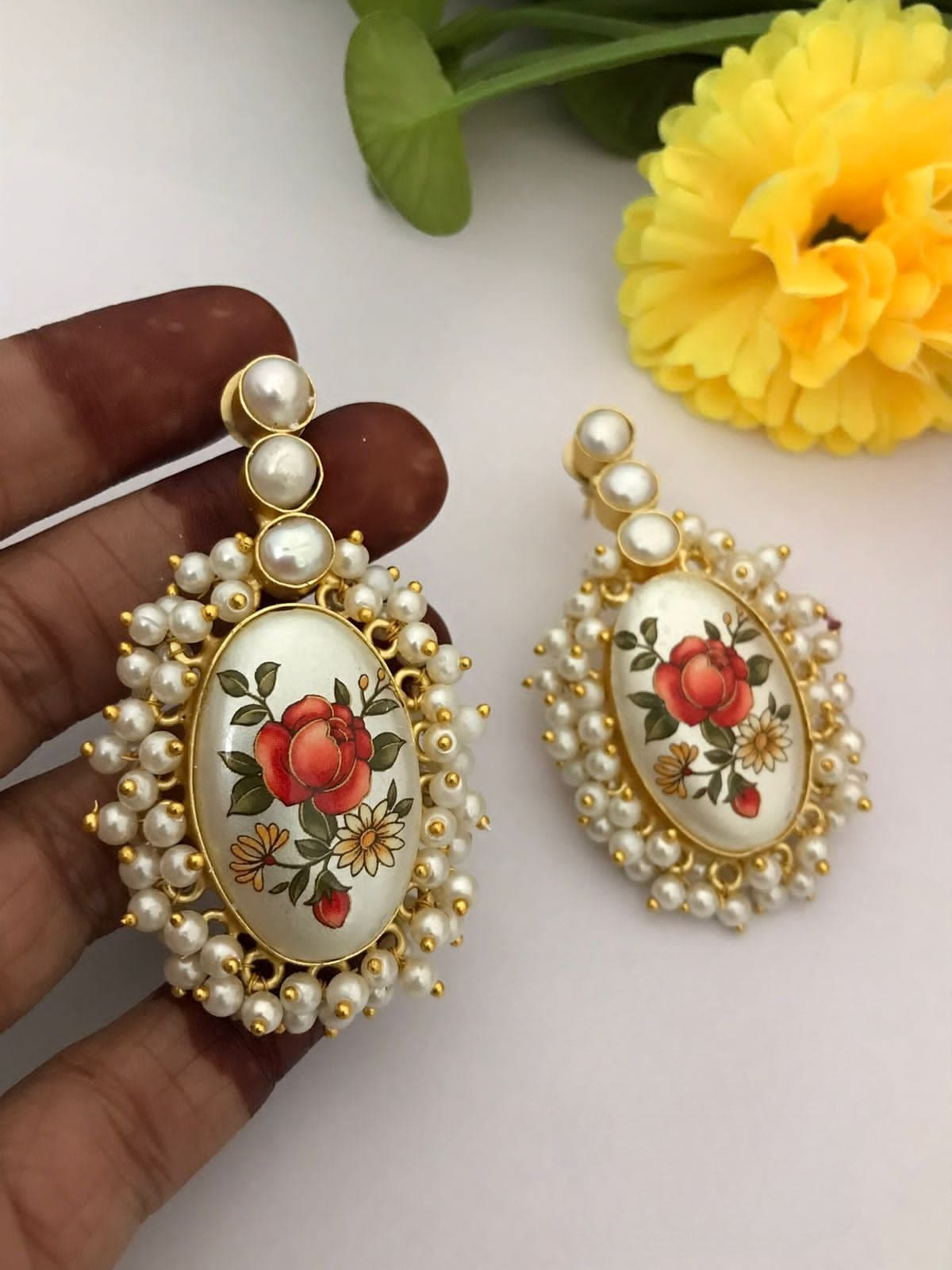 Bhavini real pearl earrings