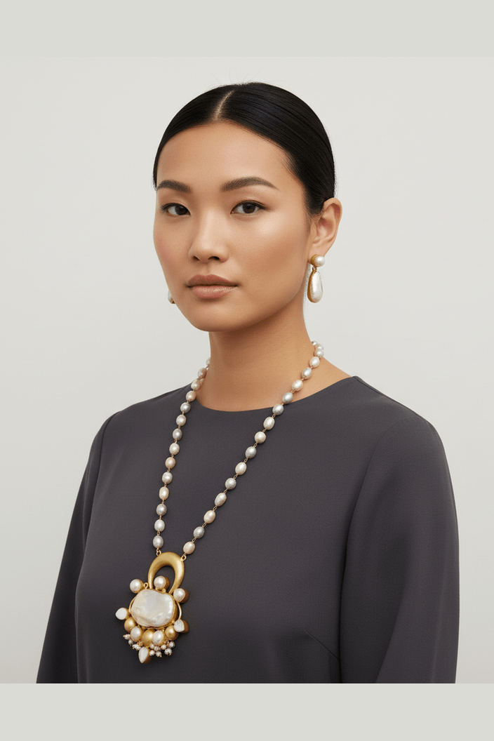 Abhidha Real pearls Set