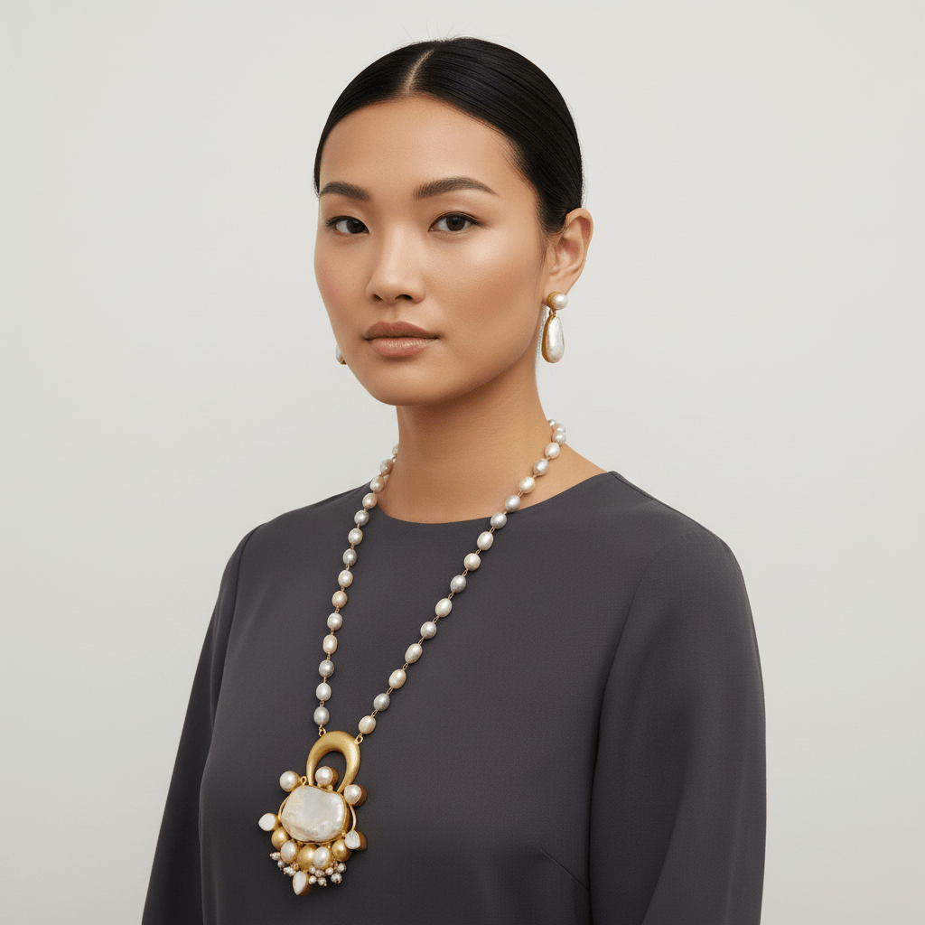 Abhidha Real pearls Set