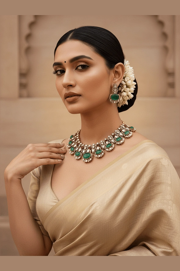 Minaha Polki Kundan Semi Precious Set