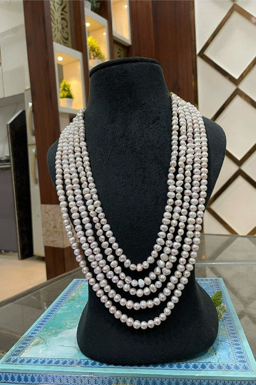 5 Layer Fresh Water Pearl Mala - Elegant Jewelry Piece