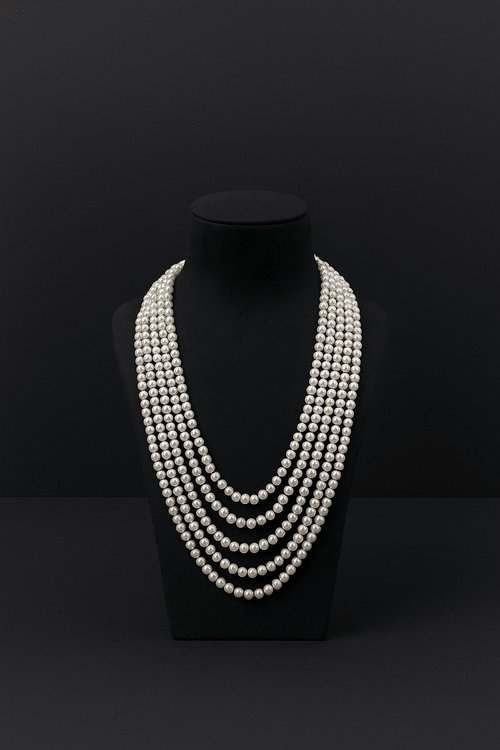 5 layer fresh water pearl mala
