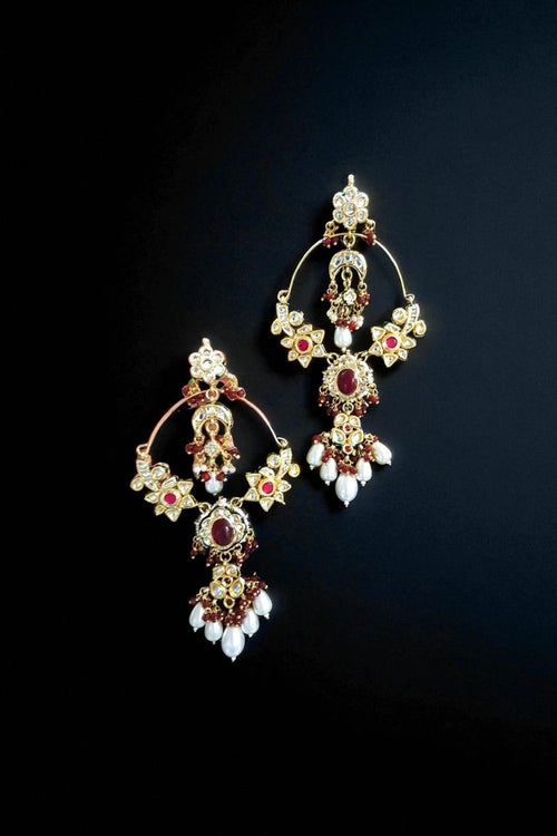 Aarna long polki jhumka earrings