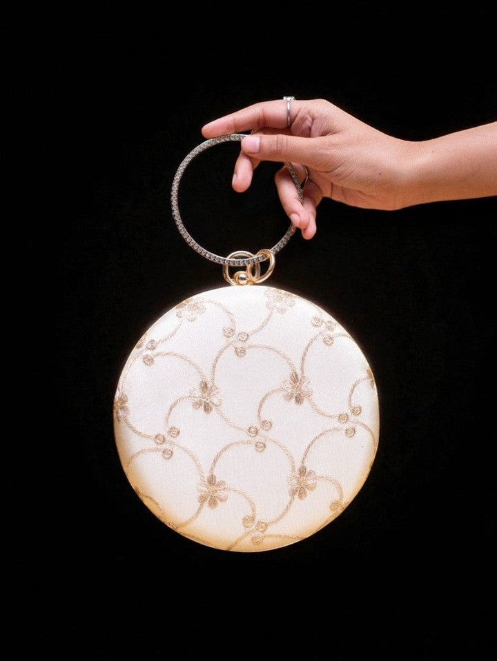 Abhigiri Designer Clutch - Elegant Round Embroidery Accessory