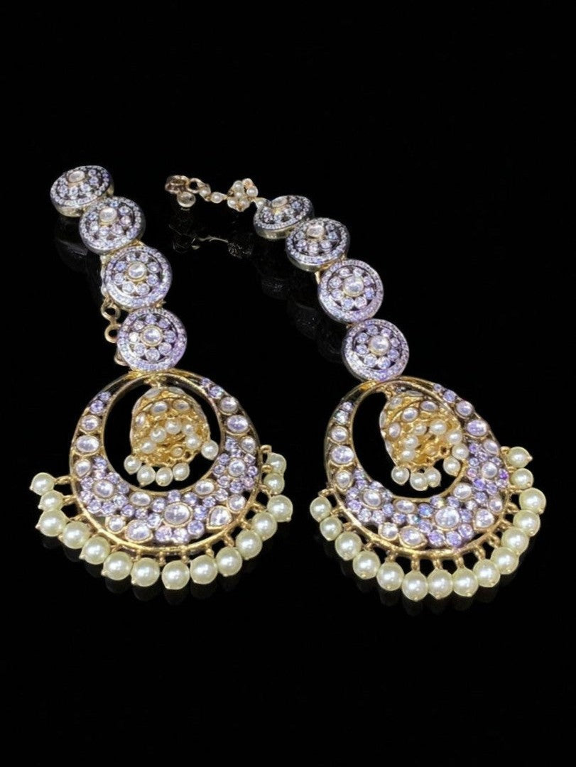 Ad Kundan Long Earrings with Keychain