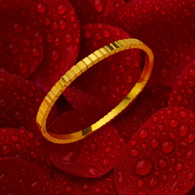 Aganya kreation -Stripes Bracelet 18k Gold Plated Stainless Steel Tarnish Free Waterproof Female bracelet