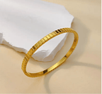 Aganya kreation -Stripes Bracelet 18k Gold Plated Stainless Steel Tarnish Free Waterproof Female bracelet