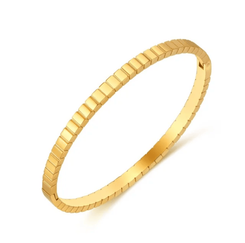 Aganya kreation -Stripes Bracelet 18k Gold Plated Stainless Steel Tarnish Free Waterproof Female bracelet