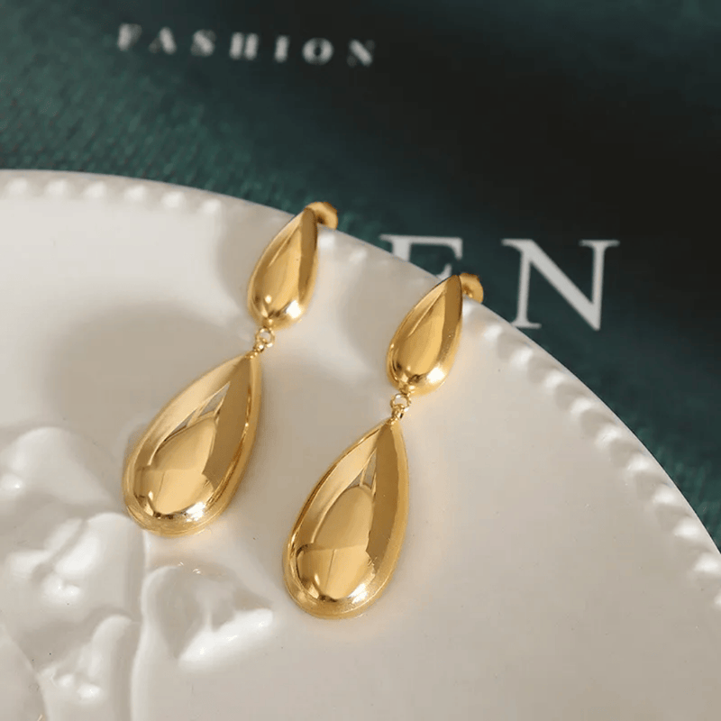Aganya kreation Ammy Earrings 18k Gold Plated Stainless Steel Tarnish Free Waterproof Female Jewellery