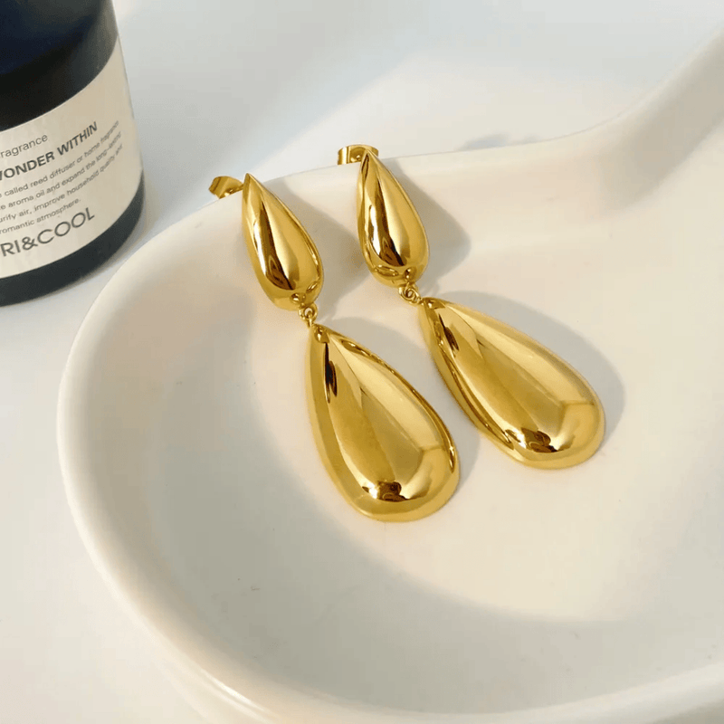 Aganya kreation Ammy Earrings 18k Gold Plated Stainless Steel Tarnish Free Waterproof Female Jewellery