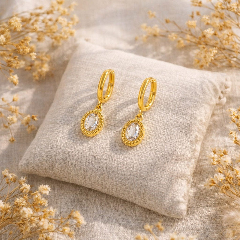 Aganya kreation Ethen-18k Gold Plated Stainless Steel Tarnish Free Waterproof Female Earrings