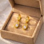 Aganya kreation Ethen-18k Gold Plated Stainless Steel Tarnish Free Waterproof Female Earrings