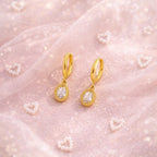 Aganya kreation Ethen-18k Gold Plated Stainless Steel Tarnish Free Waterproof Female Earrings