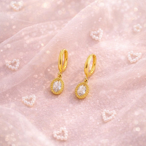 Aganya kreation Ethen-18k Gold Plated Stainless Steel Tarnish Free Waterproof Female Earrings