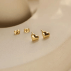 Aganya kreation Golden Love 18k Gold Plated Stainless Steel Tarnish Free Waterproof Female Earrings