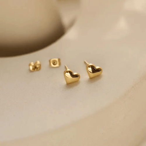 Aganya kreation Golden Love 18k Gold Plated Stainless Steel Tarnish Free Waterproof Female Earrings