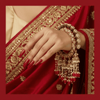 Aganya kreation Jadau Kundan Meenakari CZ Openable Bangles – Handmade Bridal Bangles