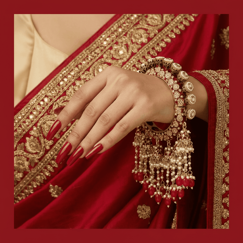Aganya kreation Jadau Kundan Meenakari CZ Openable Bangles – Handmade Bridal Bangles
