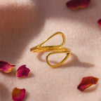 Aganya kreation Lakhin Ring 18k Gold Plated Stainless Steel Tarnish Free Waterproof Female Jewellery