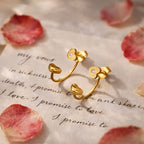 Aganya kreation Mellica 18k Gold Plated Stainless Steel Tarnish Free Waterproof Female Earrings