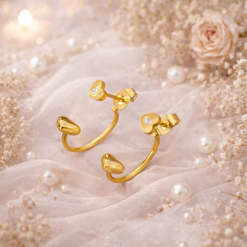 Aganya kreation Mellica 18k Gold Plated Stainless Steel Tarnish Free Waterproof Female Earrings