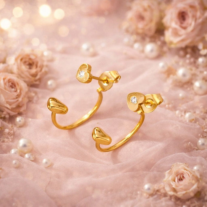 Aganya kreation Mellica 18k Gold Plated Stainless Steel Tarnish Free Waterproof Female Earrings