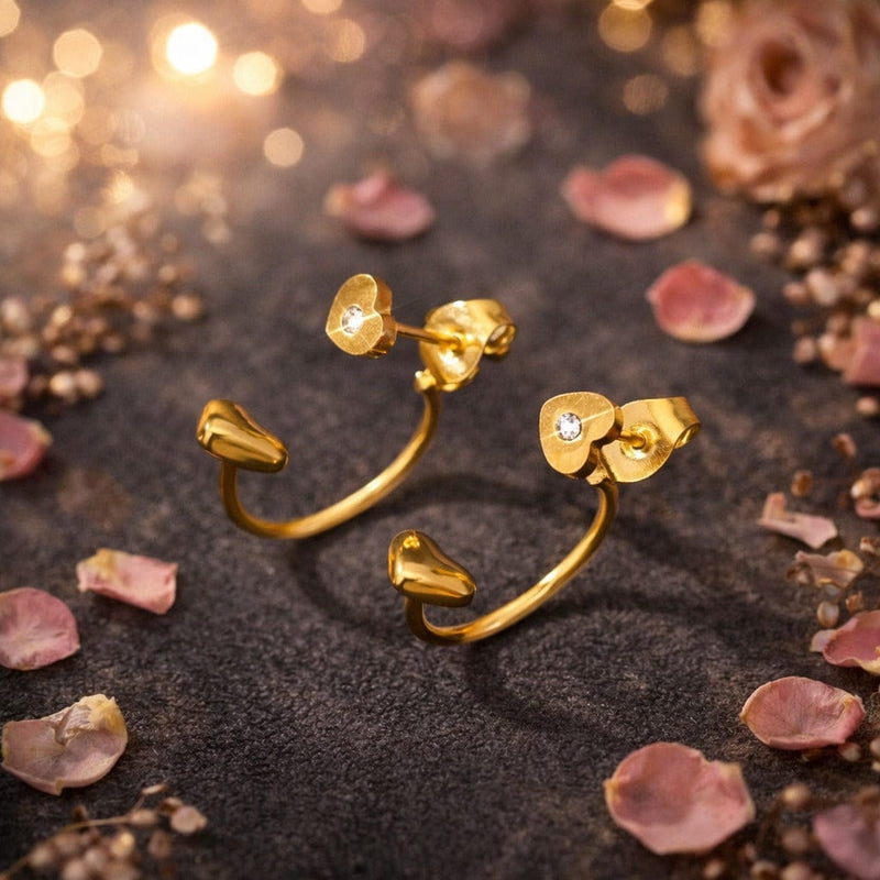 Aganya kreation Mellica 18k Gold Plated Stainless Steel Tarnish Free Waterproof Female Earrings