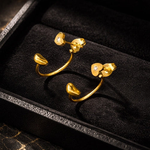 Aganya kreation Mellica 18k Gold Plated Stainless Steel Tarnish Free Waterproof Female Earrings