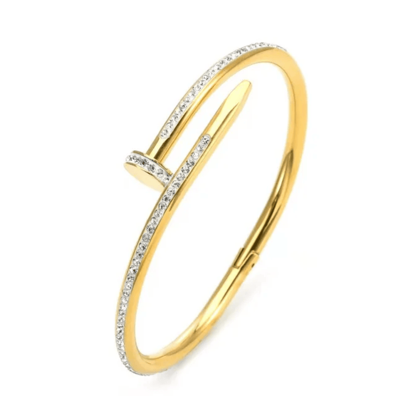 Aganya kreation Nail Bracelet 18k Gold Plated Stainless Steel Tarnish Free Waterproof Female Jewellery