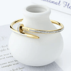 Aganya kreation Nail Bracelet 18k Gold Plated Stainless Steel Tarnish Free Waterproof Female Jewellery